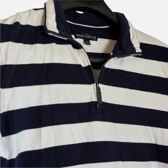 J. Crew Mercantile Polo Shirt Men's L Half Zip Sueded Cotton Jersey Retro Preppy - Picture 2 of 5